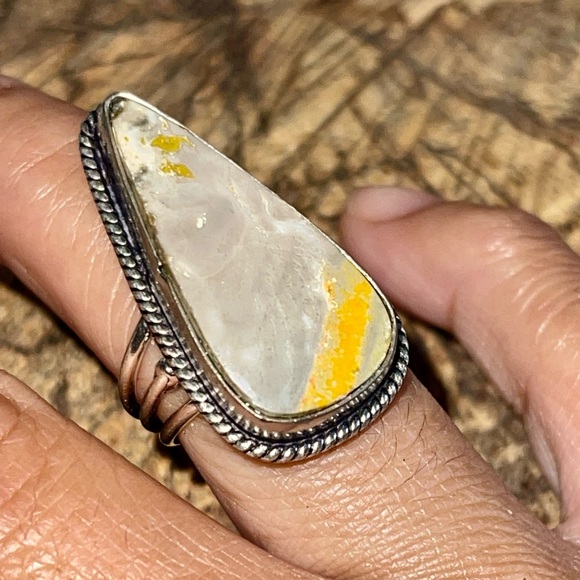 Indonesian Bumblebee Jasper Ring Size 5 1/4 - Picture 4 of 13